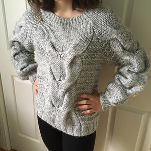 GAP Gray Wool Blend Chunky Knit Sweater, XS
